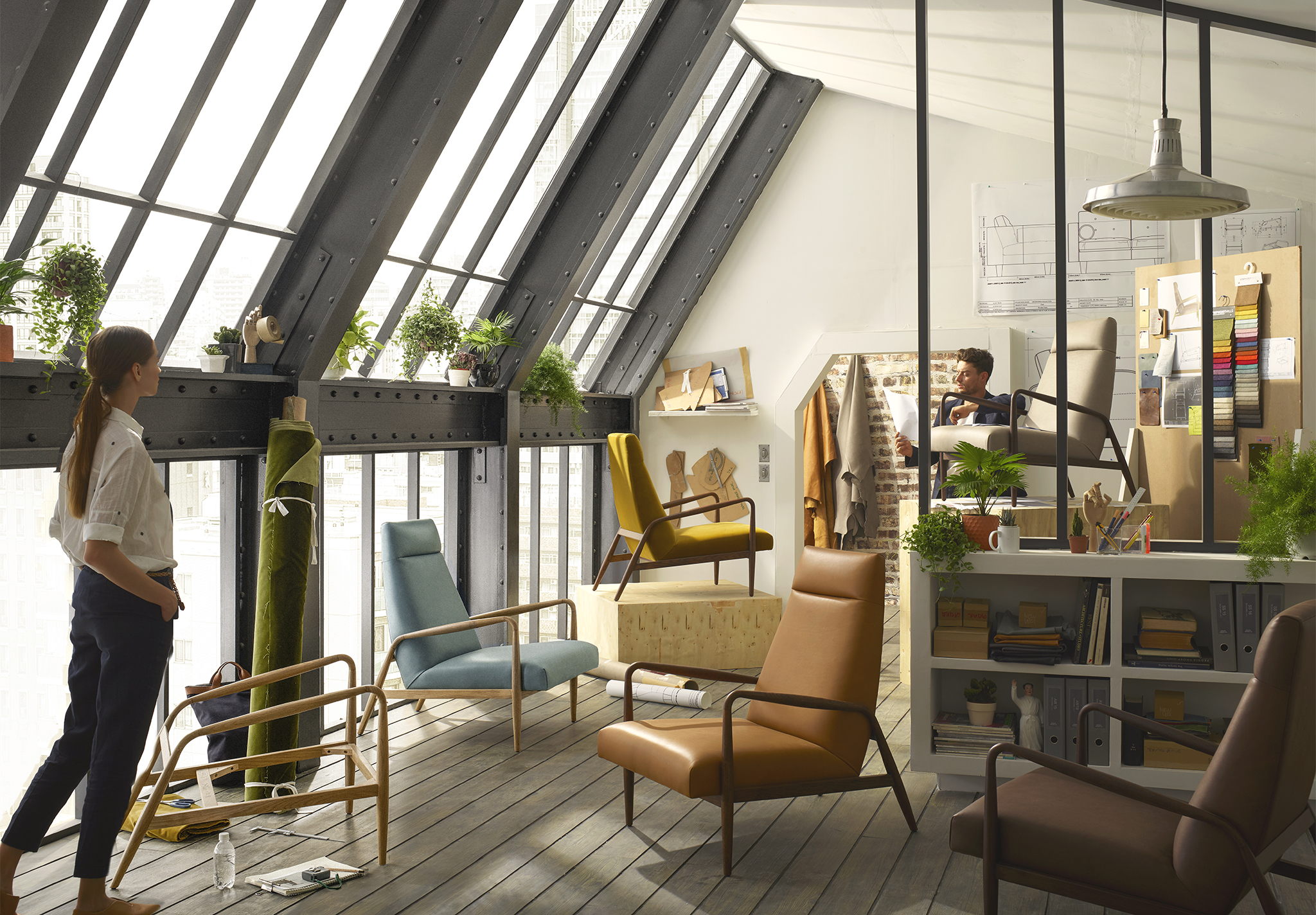 Furniture in a loft interior